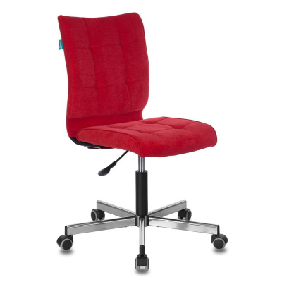 Кресло офисное Бюрократ  330M хромированная крестовина ткань вельвет красное