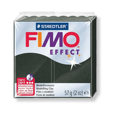 Глина полимерная термоотвердевающая Fimo Effect металлик черная   57г