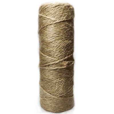 Шпагат джутовый натуральный полированный 1.20кТекс&nbsp;&nbsp;150м/0.2кг Ø1.5мм
