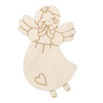 Заготовка для росписи деревянная Подвеска новогодняя 'Ангел 1' Mr. Carving 5.5х9см фанера