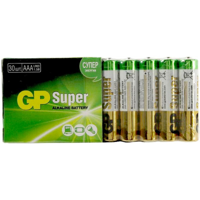 Батарейка GP  1.5V AAA/LR03 Super Alkaline 30шт