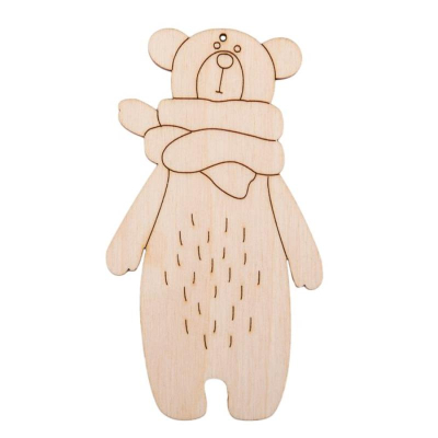 Заготовка для росписи деревянная Подвеска новогодняя Мишка Mr. Carving 9х5см фанера