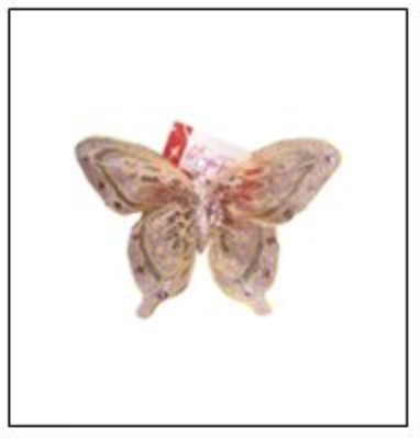 Бабочка на прищепке 18.5см в розовом полиэстер