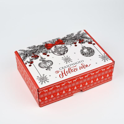 Коробка подарочная новогодняя 31х22х9см складная 'Сказочного нового года'
