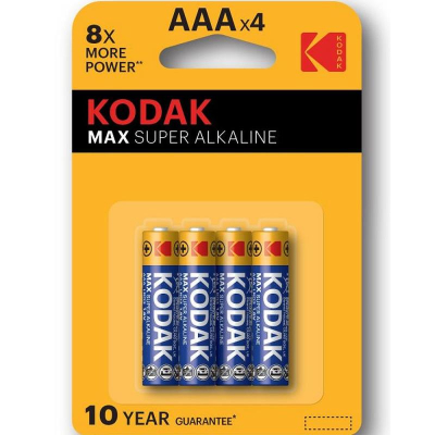 Батарейка Kodak&nbsp;&nbsp;1.5V AAA/LR03 MAX SUPER Alkaline&nbsp;&nbsp;4шт в блистере
