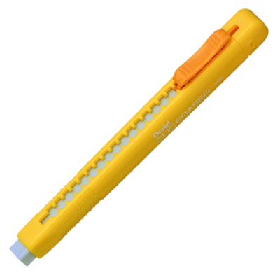 Ластик-карандаш пластиковый Pentel 'Clic Eraser' желтый корпус