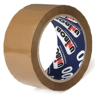 Клейкая лента упаковочная коричневая 0.050х 66м/3" 45мкм UNIBOB® 600