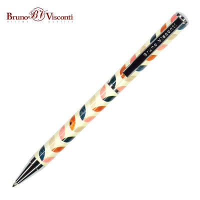 Ручка шариковая BrunoVisconti® 'Dolce Vita' 0.7мм металлический корпус 'Лепестки' с чехлом синие чернила