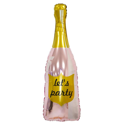 Шар воздушный фольгированный Фигура Бутылка 'Let's Party' Веселуха 105см