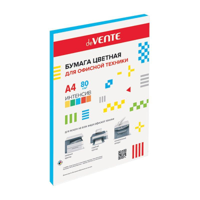 Бумага цветная A4 deVENTE  80г яркая синяя  20л