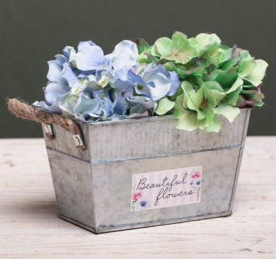 Кашпо металлическое 18х11х11см 'Beautiful flowers'