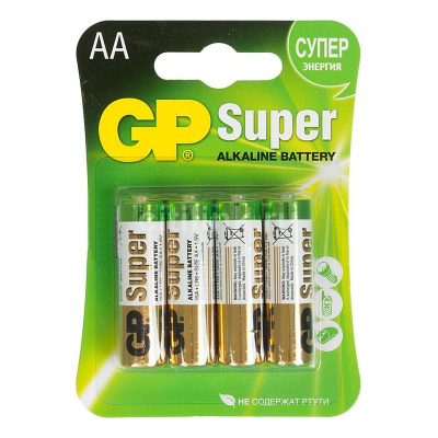 Батарейка GP  1.5V AA/LR6 Super Alkaline  4шт