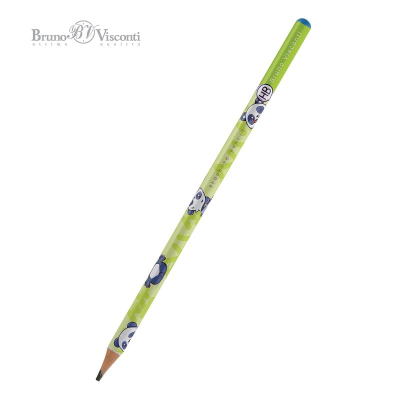 Карандаш BrunoVisconti® 'ArtGraphix' HB трехгранный полимерный корпус 'Kawaii Animals' Панда