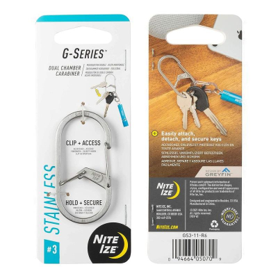 Карабин стальной Nite Ize G-Series™ Dual Chamber Carabiner 3 серебристый