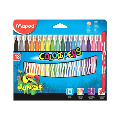 Фломастеры  18цв Maped Color'peps Jungle в картонной коробке