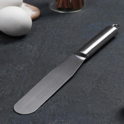 Лопатка-палетка прямая металлическая Доляна 27х3см металлическая ручка