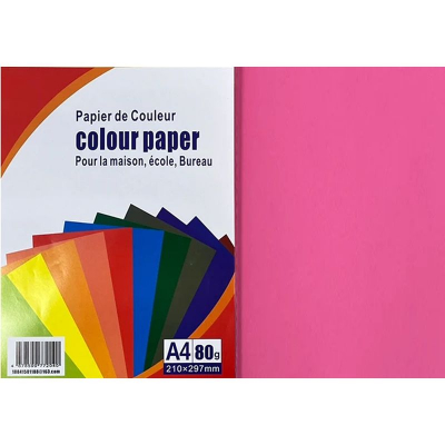 Бумага цветная A4 Colour Paper 80г яркая фуксия 100л
