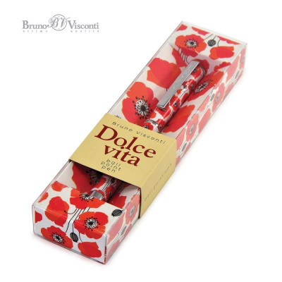 Ручка шариковая BrunoVisconti® 'Dolce Vita' 0.7мм металлический корпус 'Маки' синие чернила