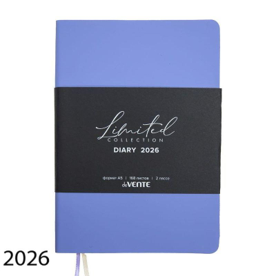 Ежедневник 2026 A5 deVENTE 'Nobile' 336стр тонированный блок гибкая обложка искусственная кожа Soft touch голубой