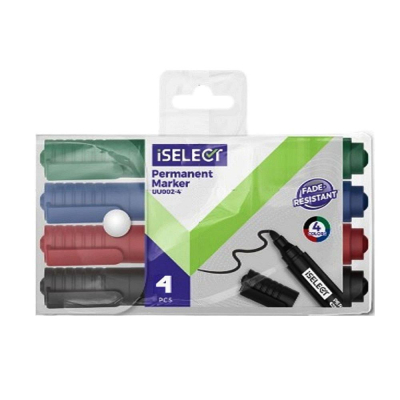 Маркеры перманентные Deli 'iSelect'&nbsp;&nbsp;3.0мм 4цв в блистере