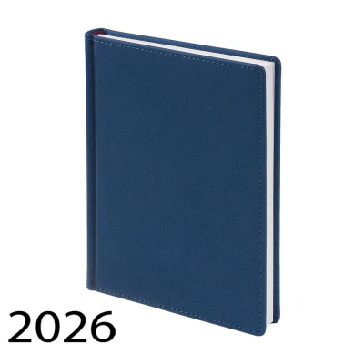 Ежедневник 2026 A5 BrunoVisconti® 'Velvet' 336стр твердая обложка искусственная кожа синий
