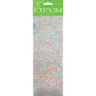 Стразы Hobby Time 'Радуга' ø- 2мм 3600шт ассорти самоклеящиеся