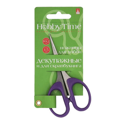 Ножницы для декупажа и скрапбукинга 10.2см Hobby Time в блистере