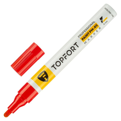 Пейнтмаркер&nbsp;&nbsp;4.0ммTopfort 'Professional' алюминиевый корпус красный