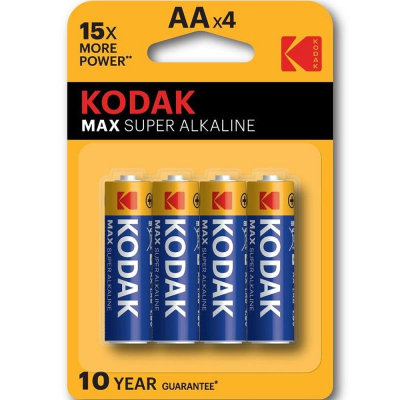 Батарейка Kodak&nbsp;&nbsp;1.5V AA/LR6 MAX SUPER Alkaline&nbsp;&nbsp;4шт в блистере