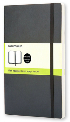 Записная книжка A5  96л без линовки Moleskine® Classic Soft Large мягкая обложка на резиновой застежке черная