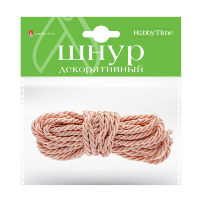 Шнур декоративный витой Hobby Time 3м розовый