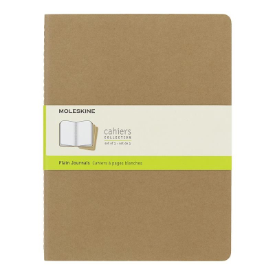Записная книжка A4-&nbsp;&nbsp;60л без линовки Moleskine® Cahier XLarge 3шт картонная обложка бежевая