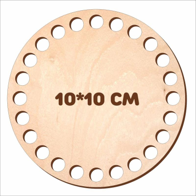 Заготовка для декорирования деревянная Панно с перфорацией Круг d-10см фанера