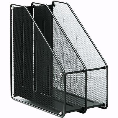 Накопитель вертикальный металлический deVENTE 2 отдела 150мм сборный сетчатый черный