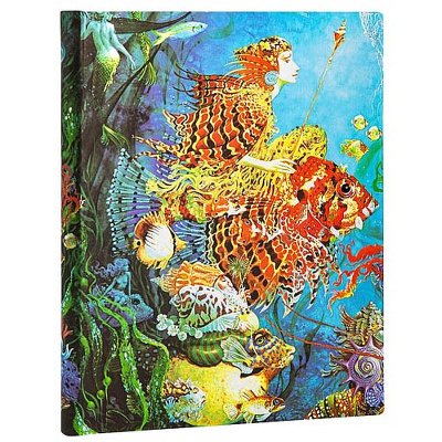 Записная книжка A4-  72л линейка Paperblanks Sea Fantasies Ultra ляссе на резиновой застежке
