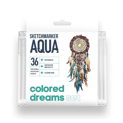 Маркеры акварельные Sketchmarker Aqua 36цв 'Colored Dreams' двусторонние