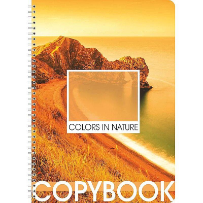 Тетрадь A4&nbsp;&nbsp;80л клетка на гребне Lamark картонная глянцевая обложка выброчный лак 'Color in Nature Yellow'