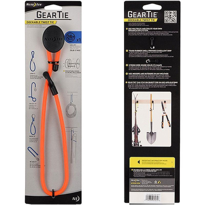 Стяжка с настенным креплением Nite Ize Gear Tie Mounting Docks Dockable Tie® 24" - 60.9см оранжевая