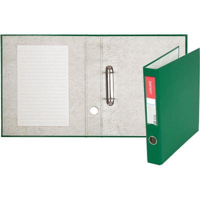 Папка A4&nbsp;&nbsp;2 кольца 35мм (O) на 280л deVENTE PP зеленая