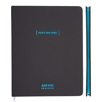 Дневник универсальный deVENTE твердая обложка искусственная кожа фольга 'Black&Metallic' голубой 