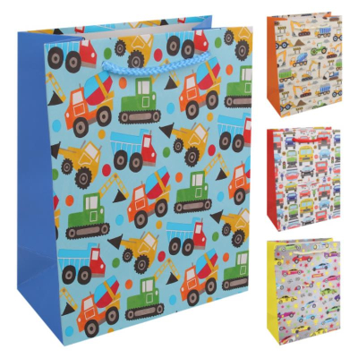 Пакет подарочный 18х23х10см 'Детский транспорт' ассорти