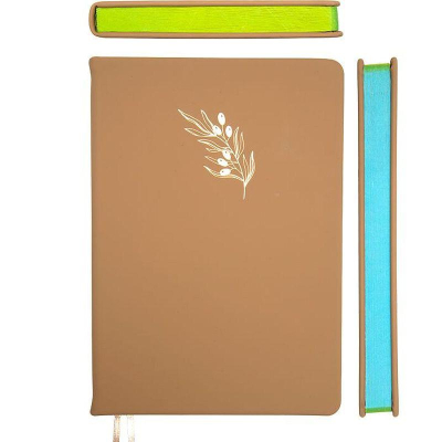 Ежедневник A5 deVENTE 'Emilia' 272стр тонированный блок твердая обложка эко  кожа бежевый