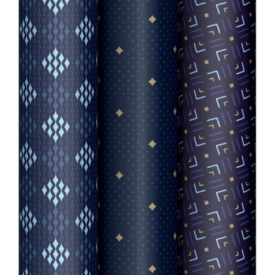 Бумага упаковочная глянцевая MESHU&nbsp;&nbsp;70х100см 'Strict pattern'&nbsp;&nbsp;3 дизайна ассорти