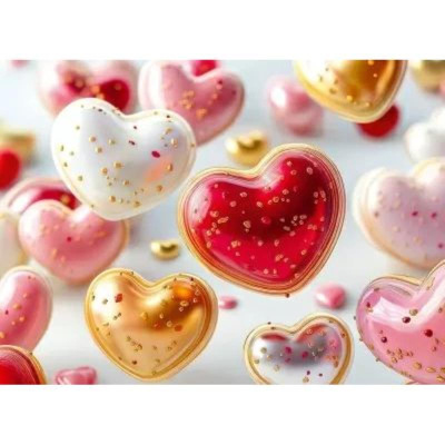 Конверт для подарочного сертификата Праздник 'Сердечки' 100х74мм