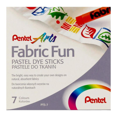 Пастель для ткани Pentel Arts Fabric Fun  7цв в картонной коробке