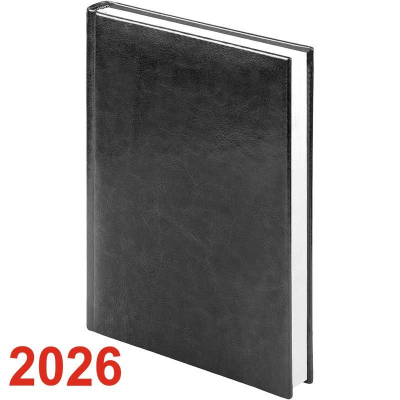 Ежедневник 2026 A4 Lamark 'Sigma' 320стр твердая обложка искусственная кожа черный
