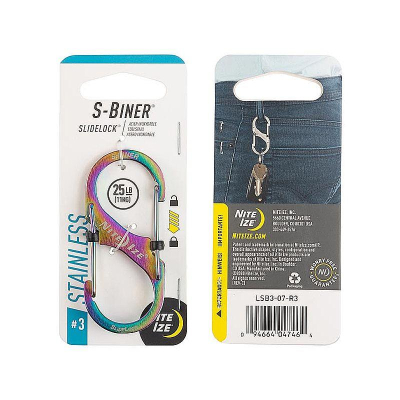 Карабин стальной с блокировкой Nite Ize S-Biner® SlideLock® 3 Spectrum