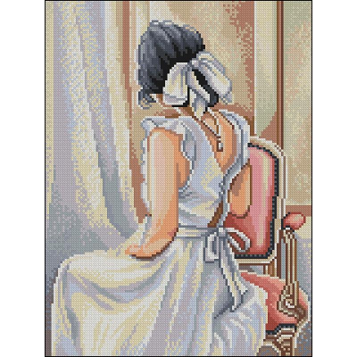 Мозаика алмазная 30х40см Фрея квадратные стразы полная выкладка 'Невеста в белоснежном платье'