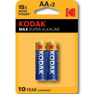 Батарейка Kodak&nbsp;&nbsp;1.5V AA/LR6 MAX SUPER Alkaline&nbsp;&nbsp;2шт в блистере
