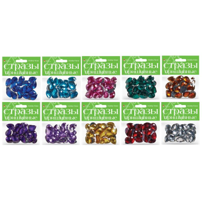 Стразы пришивные Hobby Time 'Капля' 18х25мм ассорти 10цв